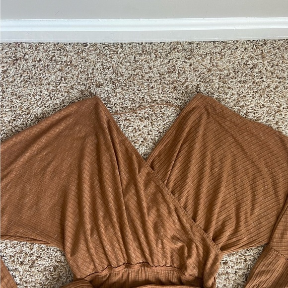 Free People East Coast Moroccan Spice Draped Dolman Sleeve Wrap Top - Picture 4 of 10